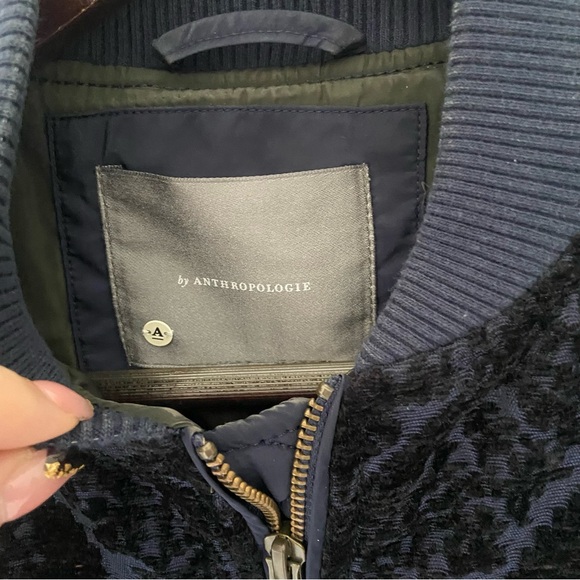 Anthropologie Clemence Bomber Sweatshirt Jacket Quilted Chenille Size Small - Picture 10 of 12